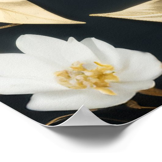 Brautparty "White Gold Floral Wreath" Willkommen Poster (Ecke)