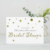 BRAUTPARTY White Gold Glitzer Modern Card Einladung (Stehend Vorderseite)