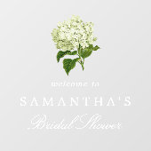 Brautparty White Hydrangea Willkommen Fensteraufkleber (Blatt)