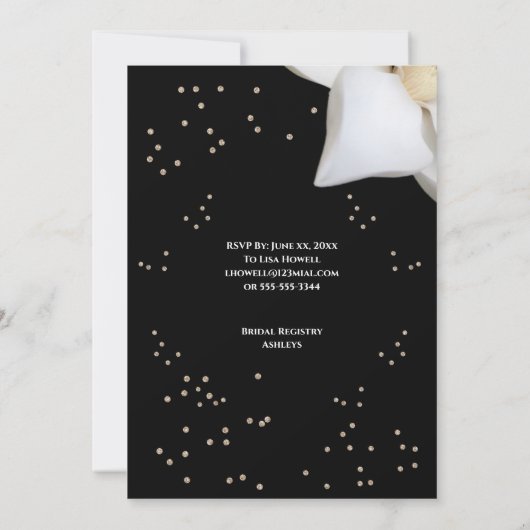 Brautparty White Magnolia Einladung (Rückseite)