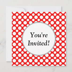 Brautparty White Polka Dots on Red Invitation Einladung