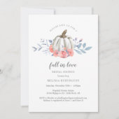 Brautparty White Pumpkin Pink Rose Fall in Liebe Einladung (Vorderseite)