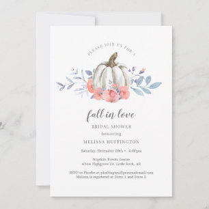 Brautparty White Pumpkin Pink Rose Fall in Liebe Einladung