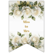 Brautparty White Roses Frau verpassen. Wimpelkette (Zweite Fahne)