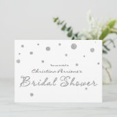 BRAUTPARTY White Silver Glitzer Moderne Karte (Stehend Vorderseite)