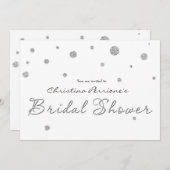 BRAUTPARTY White Silver Glitzer Moderne Karte (Vorne/Hinten)