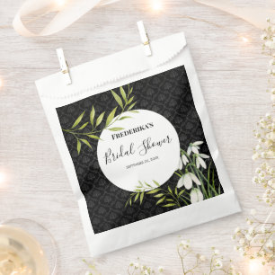 Brautparty White Snowdrops und Laurel Damask Geschenktütchen