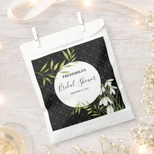 Brautparty White Snowdrops und Laurel Damask Geschenktütchen (Ausgeschnitten)