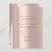 Brautparty White Spark Rose Schleier Foto Einladung (Vorne/Hinten)