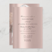 Brautparty White Spark Rose Schleier Foto Einladung (Vorne/Hinten)