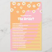 Brautparty, wie gut Sie das Bride-Spiel kennen (Vorderseite)