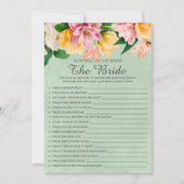 Brautparty, wie gut Sie das Bride-Spiel kennen Einladung (Vorderseite)