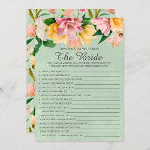 Brautparty, wie gut Sie das Bride-Spiel kennen  Einladung