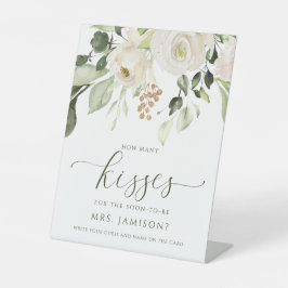 Brautparty Wie viele Kisses spielen weiße Vegetati Sockelschild