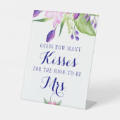 Brautparty wie viele Küsse Spielzeichen Sockelschild (Vorderseite)