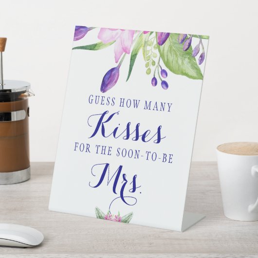 Brautparty wie viele Küsse Spielzeichen Sockelschild (In SItu)