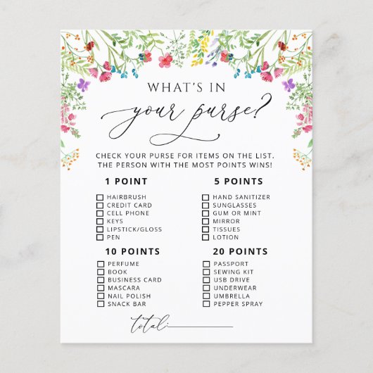 Brautparty Wildblume (Vorderseite)