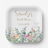 Brautparty Wildblume Boho Blumenpapierplatte Pappteller (Vorderseite)