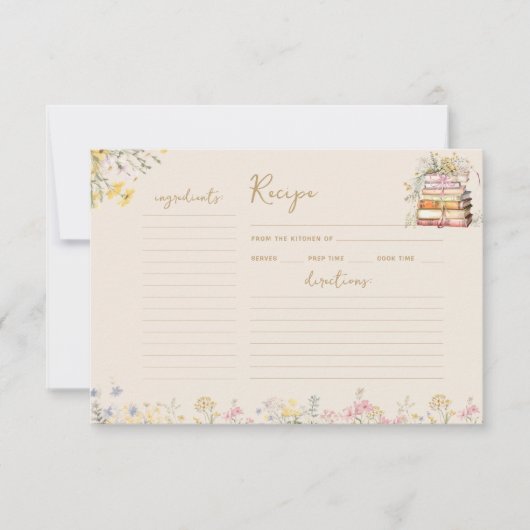 Brautparty Wildblume buchen Rezept Karte (Vorderseite)