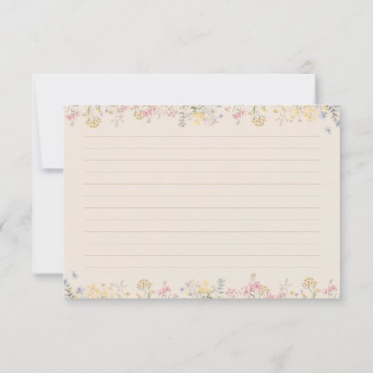 Brautparty Wildblume buchen Rezept Karte (Rückseite)