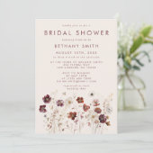 Brautparty Wildblume Einladung (Stehend Vorderseite)