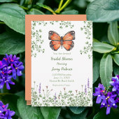 Brautparty Wildblume Orange Butterfly Grüne Einladung