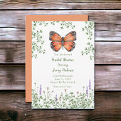 Brautparty Wildblume Orange Butterfly Grüne Einladung