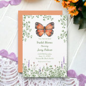 Brautparty Wildblume Orange Butterfly Grüne Einladung