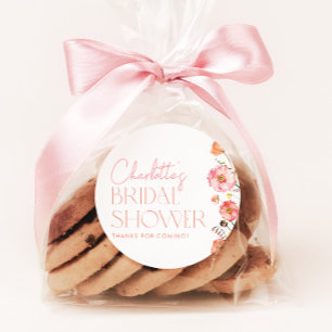 Brautparty Wildblume Poppies Gefallen Runder Aufkleber