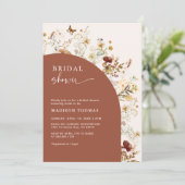 Brautparty Wildblume Terracotta auf dem Monte Tama Einladung (Stehend Vorderseite)