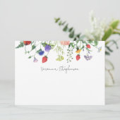 Brautparty Wildblume Vielen Dank Dankeskarte (Stehend Vorderseite)