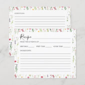 Brautparty Wildblume Wasserfarbe Rezept Karte (Vorne/Hinten)