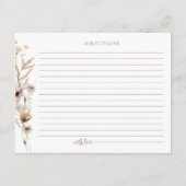 Brautparty Wildblume Wasserfarbe Rezept Karte (Rückseite)