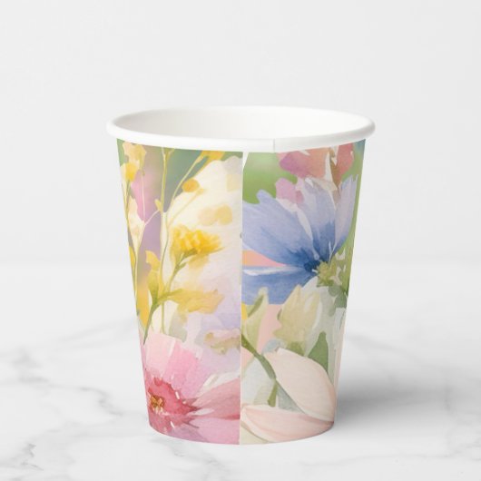 Brautparty-Wildblumen für Aquarellbilder Pappbecher (Rechts)