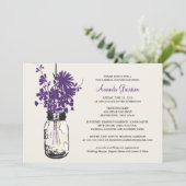 Brautparty Wildblumen & Mason Jar Einladung (Stehend Vorderseite)