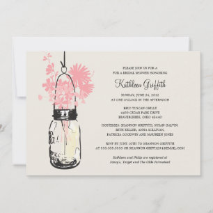 Brautparty Wildblumen & Mason Jar Einladung