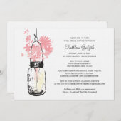 Brautparty Wildblumen & Mason Jar Einladung (Vorne/Hinten)