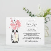 Brautparty Wildblumen & Mason Jar Einladung (Stehend Vorderseite)