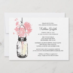 Brautparty Wildblumen & Mason Jar Einladung