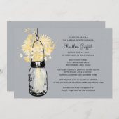 Brautparty Wildblumen & Mason Jar Einladung (Vorne/Hinten)