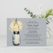 Brautparty Wildblumen & Mason Jar Einladung (Stehend Vorderseite)