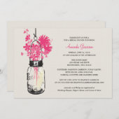 Brautparty Wildblumen & Mason Jar Einladung (Vorne/Hinten)