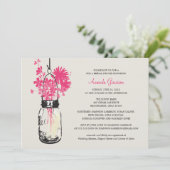 Brautparty Wildblumen & Mason Jar Einladung (Stehend Vorderseite)
