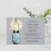 Brautparty Wildblumen & Mason Jar Einladung (Stehend Vorderseite)