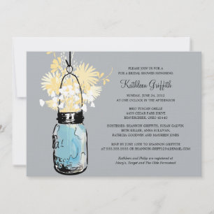 Brautparty Wildblumen & Mason Jar Einladung