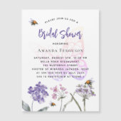 Brautparty Wildblumen Violett-Schmetterling Luxus Magneteinladung (Vorderseite)