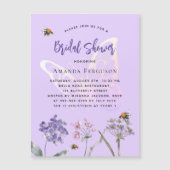 Brautparty Wildblumen Violett-Schmetterling Luxus Magneteinladung (Vorderseite)