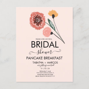 Brautparty Wilde Blume Handgezeichnete Kunst Postkarte