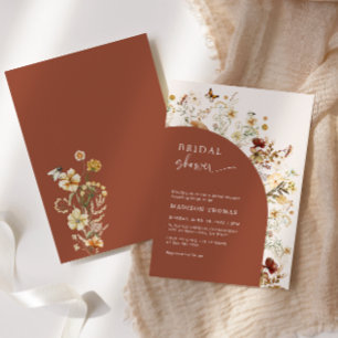 Brautparty Wildflower Terrakotta-Bogen  Einladung