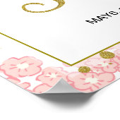 Brautparty Willkommen | Rosa und goldener Glitzer Poster (Ecke)